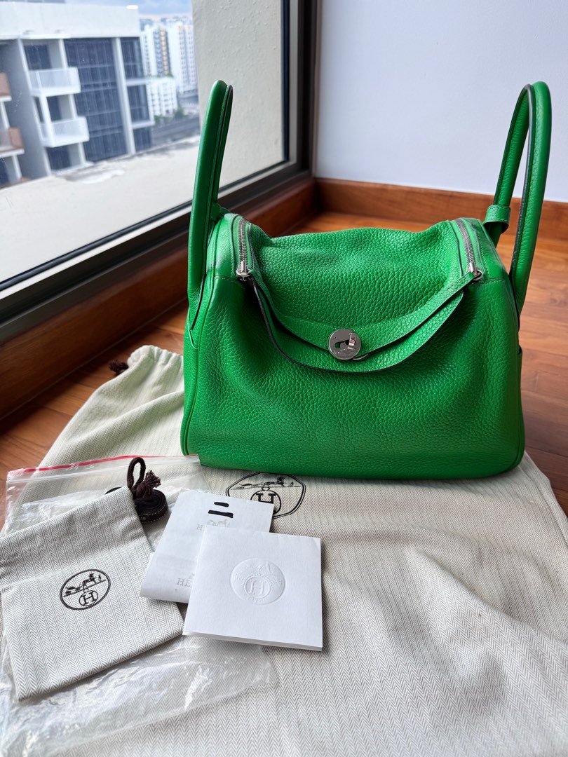 Hermes Lindy Green Clemence Size 30 Women s Fashion Bags Wallets Shoulder Bags on Carousell