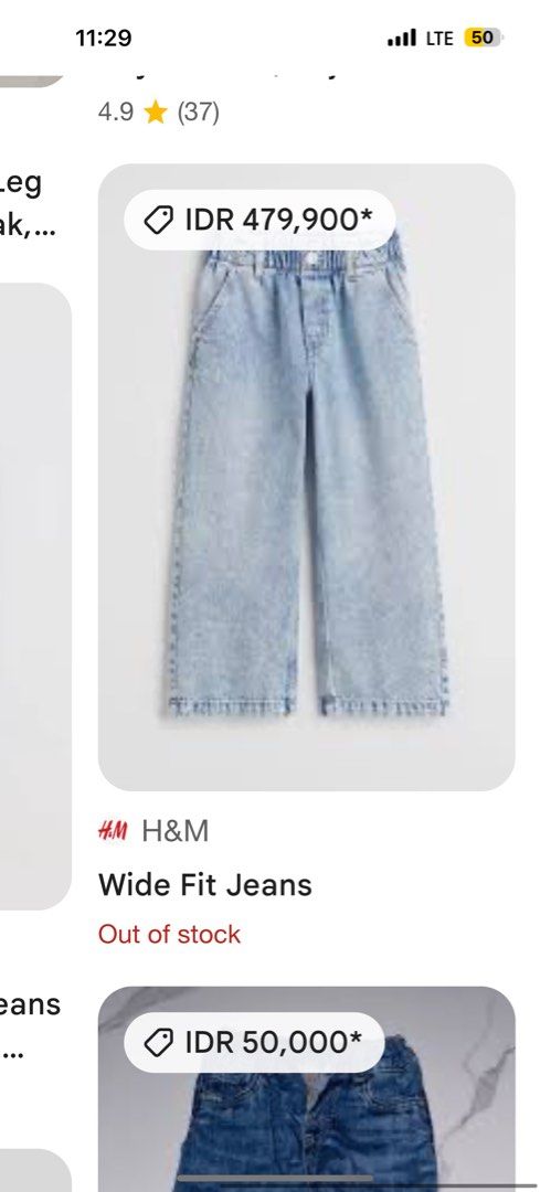 H&M KIDS WIDE LEG ANKLE DENIM