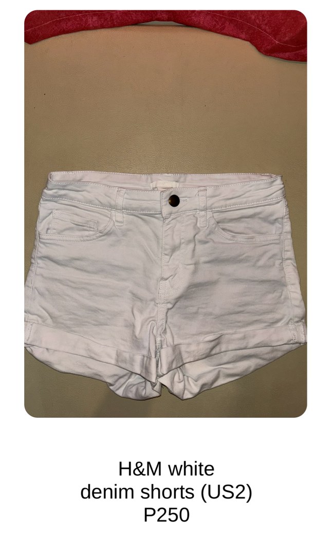 H and m white shorts online