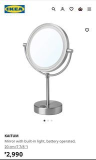 Ikea Kaitum Vanity Mirror with Built in Light, Battery Operated