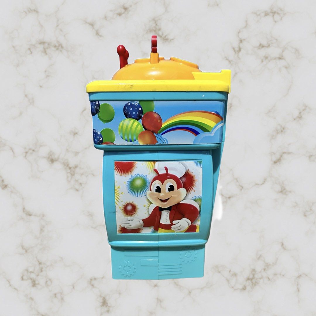 Jollibee Toy Claw Machine (Category: Interactive Toys) located in Manila. Submitted by sytakayama (Listing ID 1306977093, Image 3). Description: Jollibee Claw Machine Not sure if working needs battery Needs cleaning issue: last pic 11 inches.