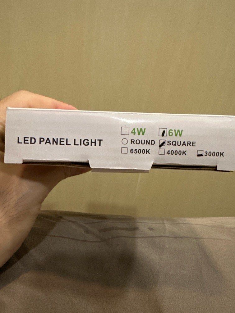 LED Ceiling Downlight (Category: Lighting) located in Singapore. Submitted by vinzz84 (Listing ID 1307029521, Image 2). Description: Brand new in box. 6W Square, warm white (3000k) 12cm 1 for $8 2 for $15.