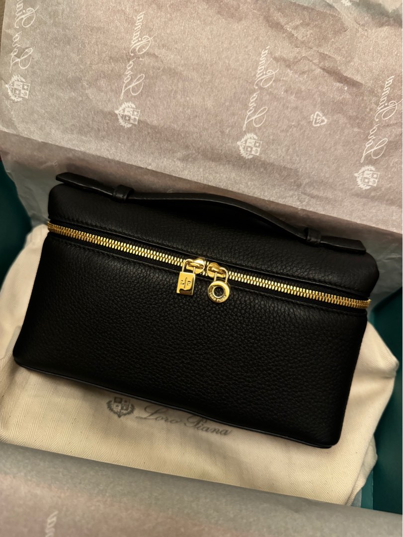 Extra Pocket L19 White Ostrich Leather Ghw