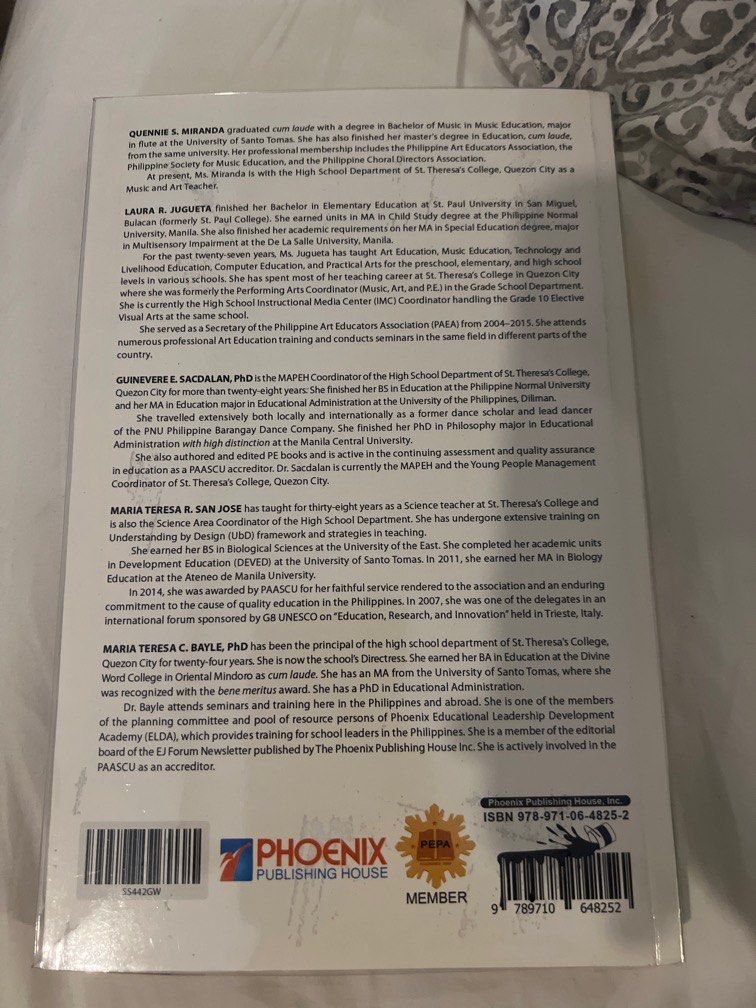 MAPEH for Todays Learner Grade 8 (Category: Textbooks) located in Pasay City. Submitted by chinkyola (Listing ID 1307045701, Image 2). Description: .