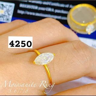 Moissanite Ladies Ring in 18Karat Saudi Gold