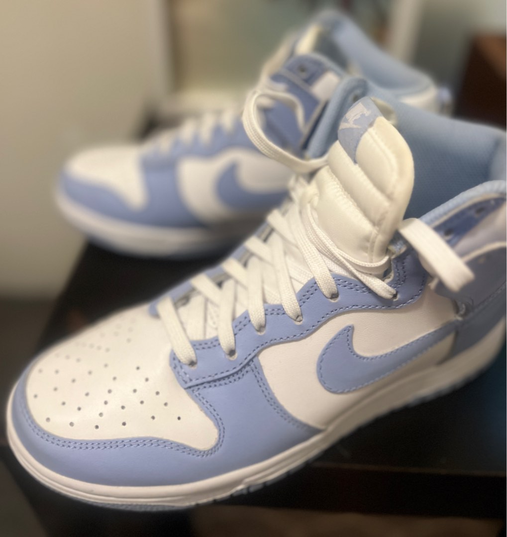 NIKE baby blue white hightops Women s Fashion Shoes on Carousell