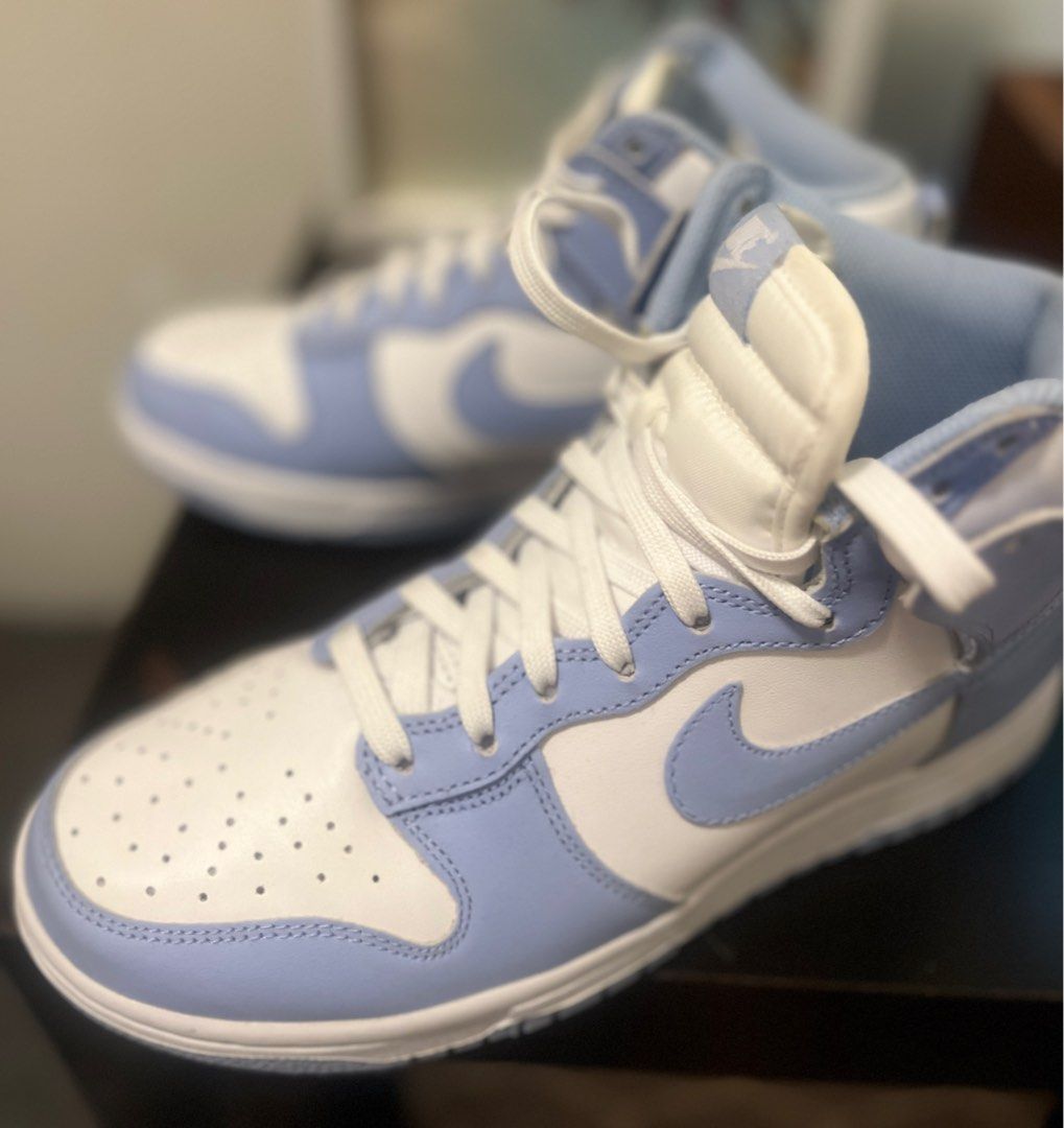 NIKE baby blue white hightops Women s Fashion Shoes on Carousell