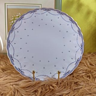 NORITAKE BLUE AND GOLD ACCENT SERVING PLATTER