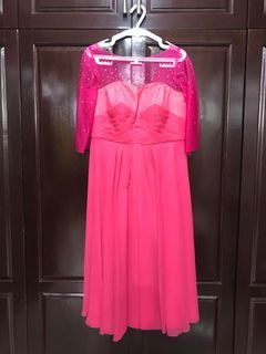 Paul Herrera French Fuchsia Pink Cocktail Dress