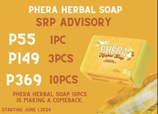 Phera Herbal Soap 70grams with Natural Lightening Extract