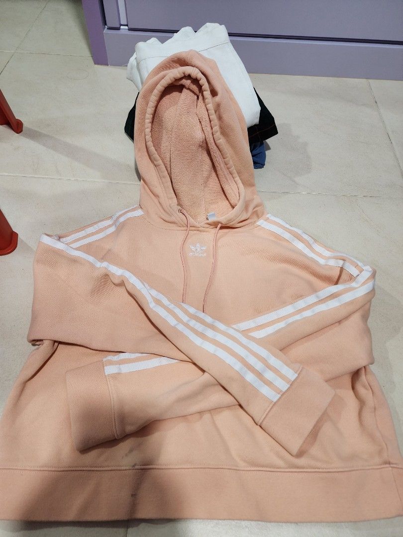 Pink adidas crop hoodie hot sale