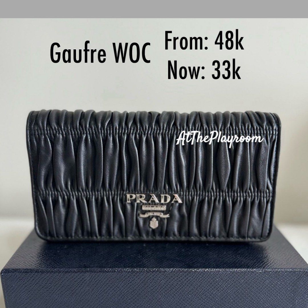 Prada WOC Gaufre Black Luxury Bags Wallets on Carousell
