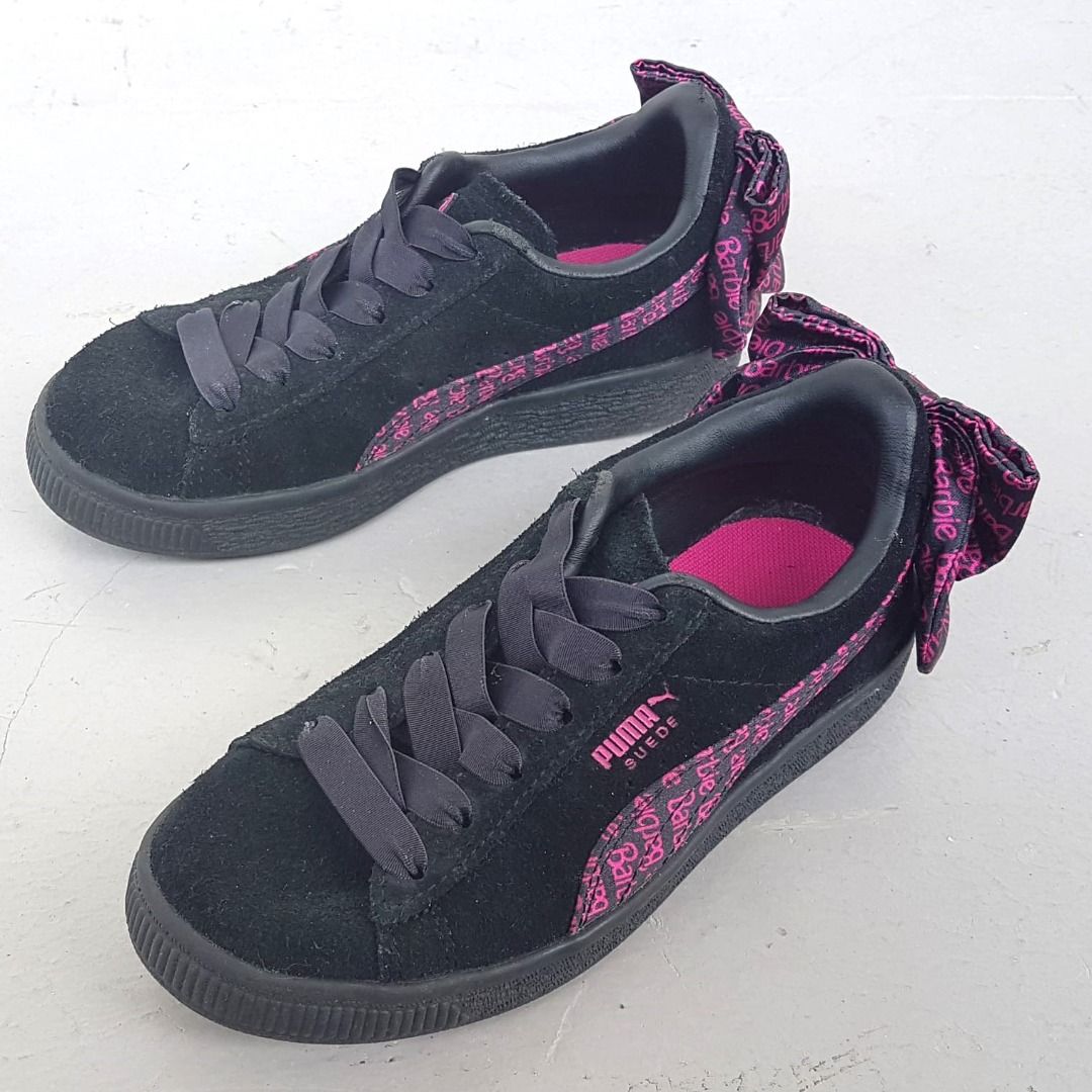 PUMA x Barbie Designer Sneakers Black Suede Barbie x PUMA Kid s Fashion Teen Sports Shoes US 12 C UK 11 EU 29 CM 17.5 Walking Shoes Original