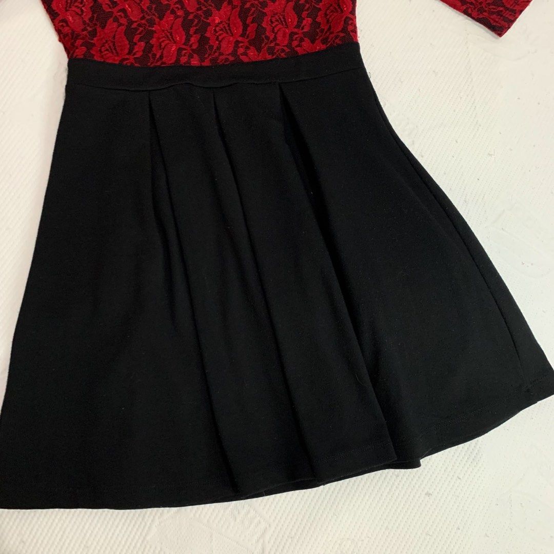 Sack dress Mini dress brokat merah hitam