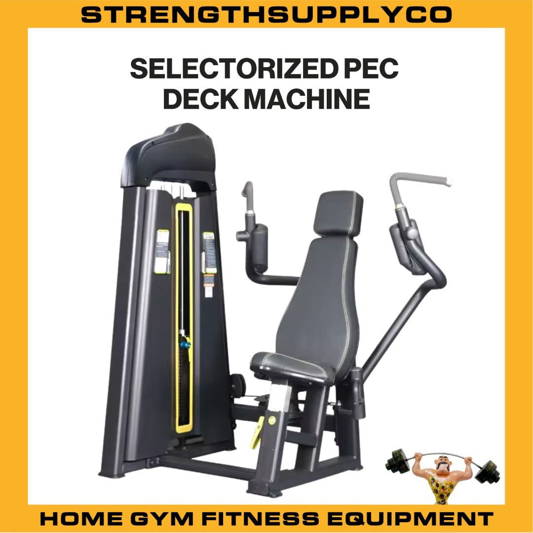 Selectorized Pec Deck Machine (Category: Cardio & Fitness Machines) located in Petaling Jaya. Submitted by strengthsupplyco (Listing ID 1306972141, Image 1). Description: Specifications Weight : 233KG Dimensions : 144 x 94 x 162 cm (Length x Width x Height) Weight Stack : 70KG (Customizable) Target Area : Chest.