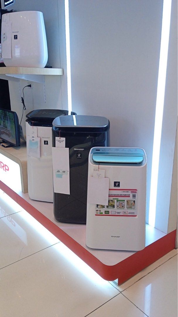 SHARP AIR PURIFIER (Category: Air Purifiers & Dehumidifiers) located in Quezon City. Submitted by maryann5721 (Listing ID 1307020254, Image 2). Description: SHARP Air Purifier FP-J30E-A (23sqm) -4,800 FP-J40E-W (30sqm) -6,800 FP-J60E-W (42sqm) -7,900 FP-J80EP-H (62sqm) -18,200 SHARP Air Purifier w/ Mosquito Catcher FP-JM30EP-B (23sqm) -8,450 FP-JM40EP-B (30sqm) -13,400 FP-GM50E-B (40sqm) -15,200 DW-E16FPW SRP 21,198 Cash: 16,800 Brand new and sea