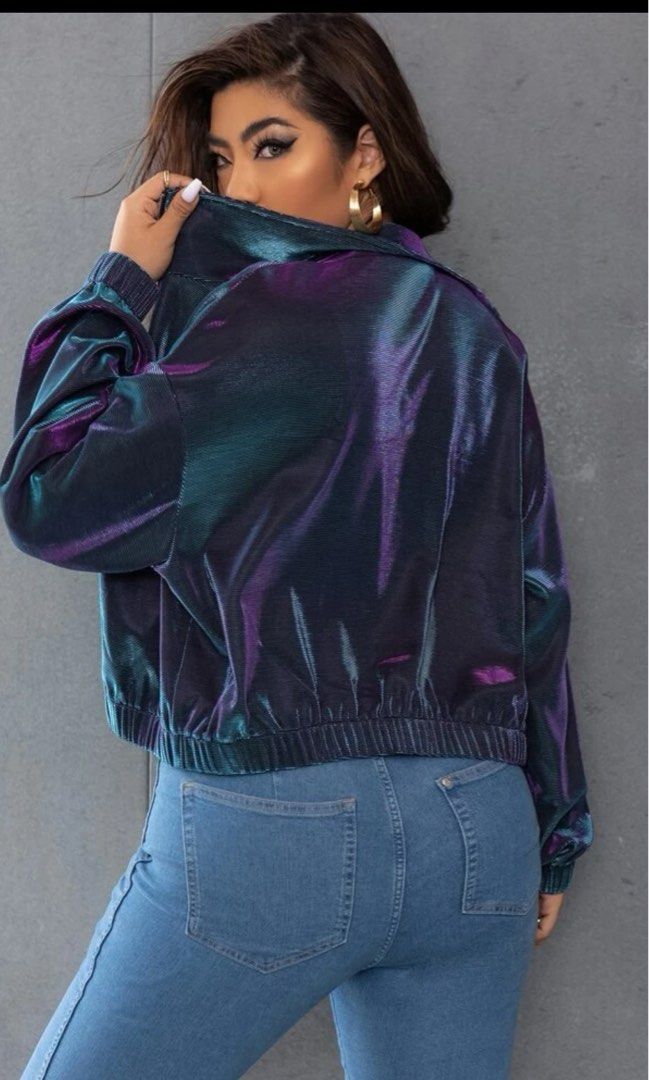 Shein Crop Bomber Jacket (Category: Coats, Jackets and Outerwear) located in Tacloban City. Submitted by deedeecat (Listing ID 1306892073, Image 2). Description: Size 4xl, used twice only. Still in good condition. .