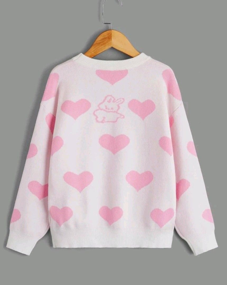 SHEIN Girls Cartoon Heart Pattern Sweater 11-12Y girls, Babies