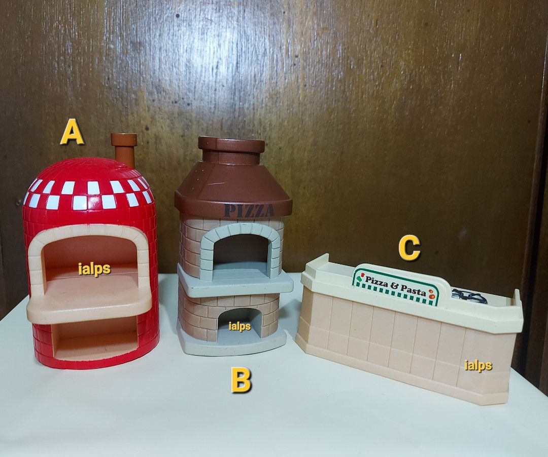 Sylvanian Families Spare Pizza Accessories (Category: Kids Toys) located in Pasig City. Submitted by lpsflover (Listing ID 1307032763, Image 1). Description: 2 A. 435Php (Rare) B 295Php C 465Php (Rare) In good condition but please manage your expectations. No stains. Great addition to your dioramas. Payment via BPI/BDO/Gcash. Shipping via Lalamove (for same day delivery) or J&T Shipping fees to be shouldered by buyer..