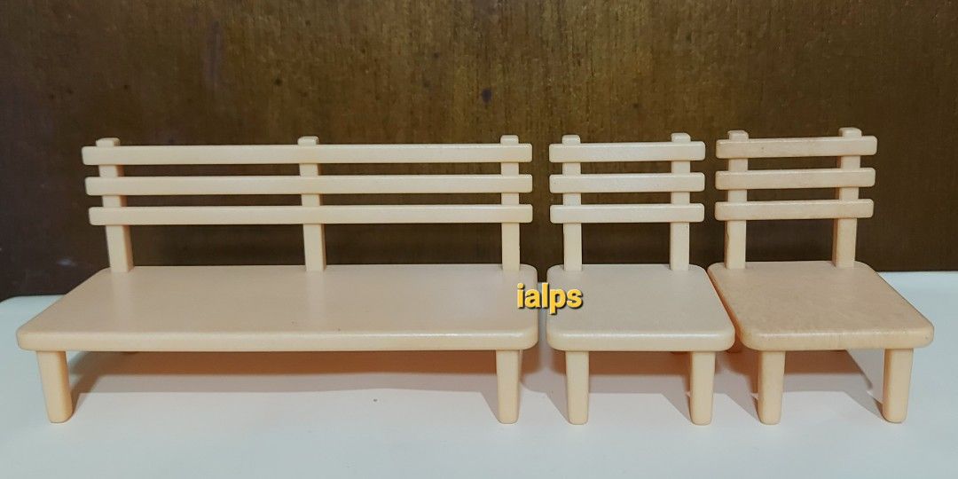 Sylvanian Families Village Bakery Patio Bench, Chairs, and Table Set (Category: Kids Toys) located in Pasig City. Submitted by lpsflover (Listing ID 1307037889, Image 3). Description: 2 In good condition but please manage your expectations. No stains. Great addition to your dioramas. Payment via BPI/BDO/Gcash. Shipping via Lalamove (for same day delivery) or J&T Shipping fees to be shouldered by buyer..