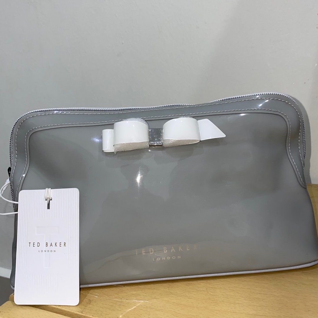 Ted Baker Womens CAFFARAS Wash Bag Cosmetics Makeup Bag Toiletry Bag Size Large Grey