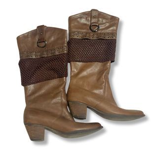 Thigh high vintage brown boots