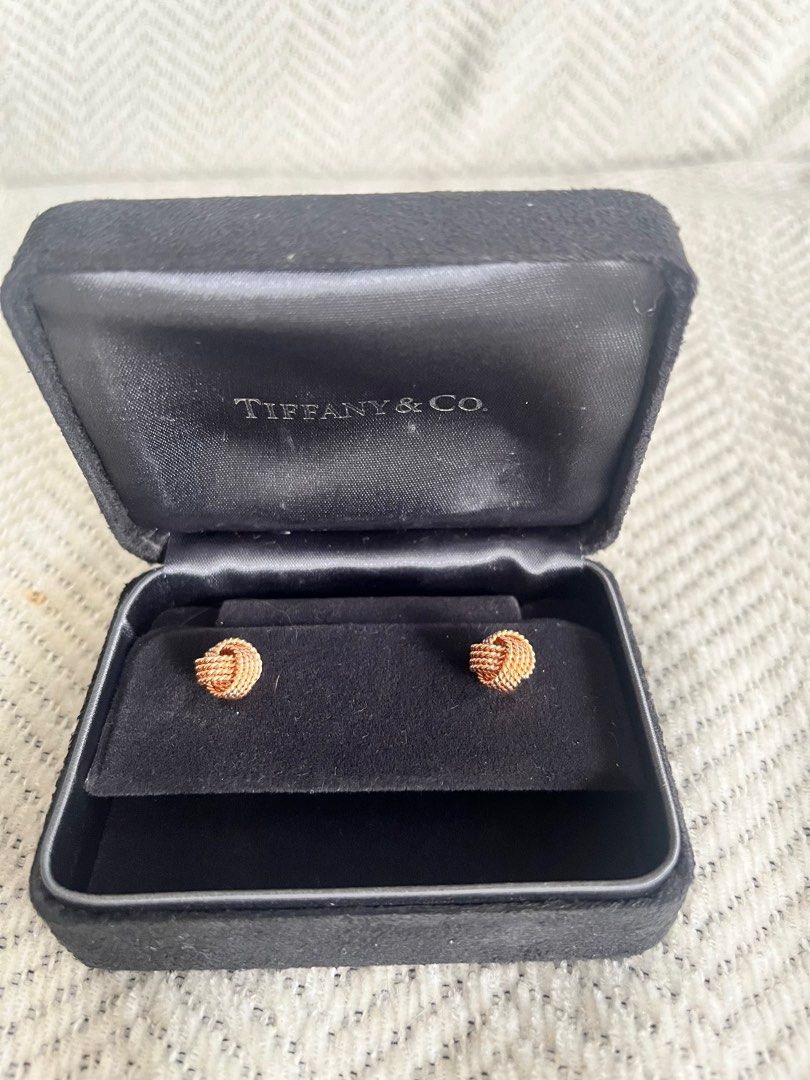 TIFFANY Co. Twist Knot Earrings Rose Gold Accessory Jewelry Vintage Luxury Accessories on Carousell