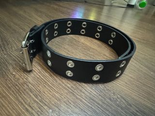 US hot topic belt Black Faux Leather grommet belt