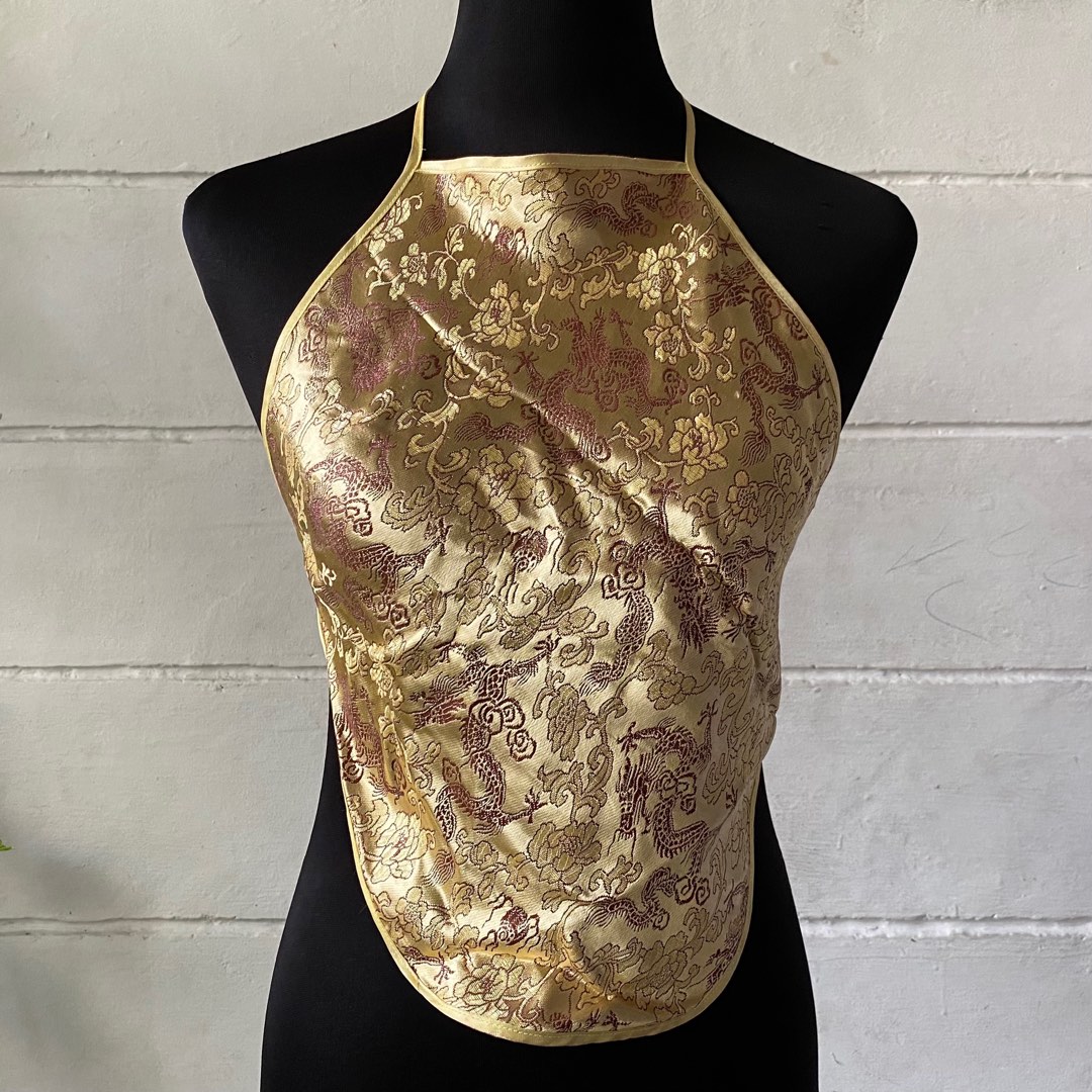 vintage gold backless dragon graphic top, Women's Fashion, Tops, Sleeveless on Carousell