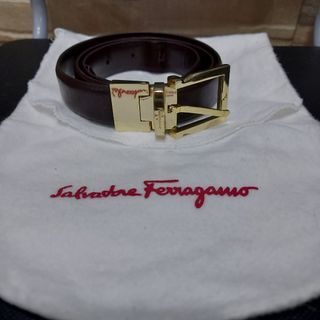 Vintage salvatore ferragamo leather belt brown