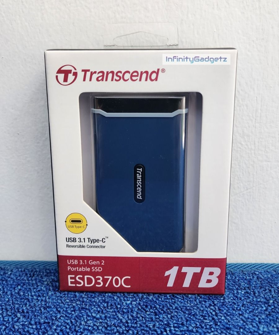 1TB Transcend ESD370C USB 3.1 Gen 2 Portable SSD (Category: Hard Disks & Thumbdrives) located in Manila. Submitted by infinitygadgetzph (Listing ID 1307179683, Image 1). Description: 1TB Transcend ESD370C USB 3.1 Gen 2 Portable SSD -Authentic -Authorized Dealer of Transcend -Sealed and Brand New -With 1 Year Warranty (Must keep the complete box/carton for warranty claim / Physical and water damaged is not covered) .