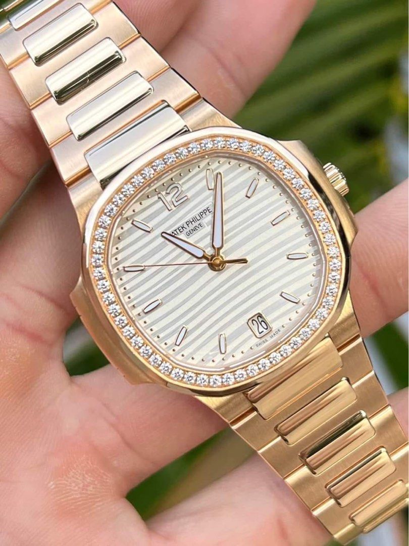 Patek philippe nautilus rose gold white dial shop