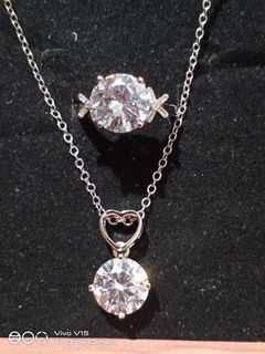 5ct moissanite ring and necklace set