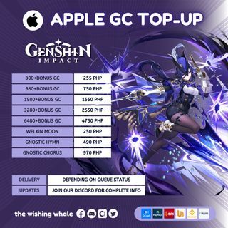 6,480 + Bonus Genshin Impact Genesis Crystals (Apple GC)