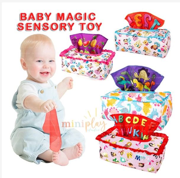 6M Baby Toddler Magic Sensory Tissue Box Pull Scarf Toy Montessori ...