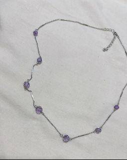Amethyst Crystal Station Necklace