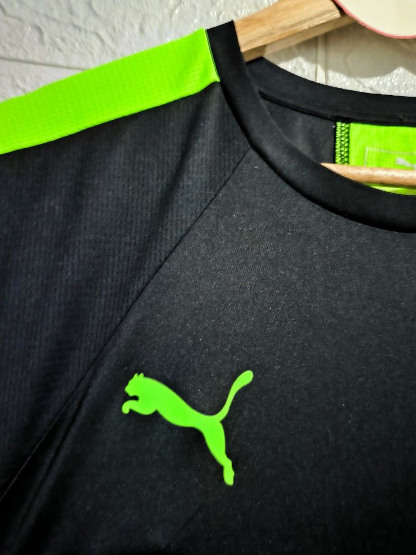 Authentic Puma EvoTRG Training Tee Black Green - Mens, Men's