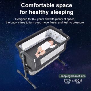 Baby Crib Manual Rocking Crib Rocker Bassinet Bed Multifunctional Mobile Crib