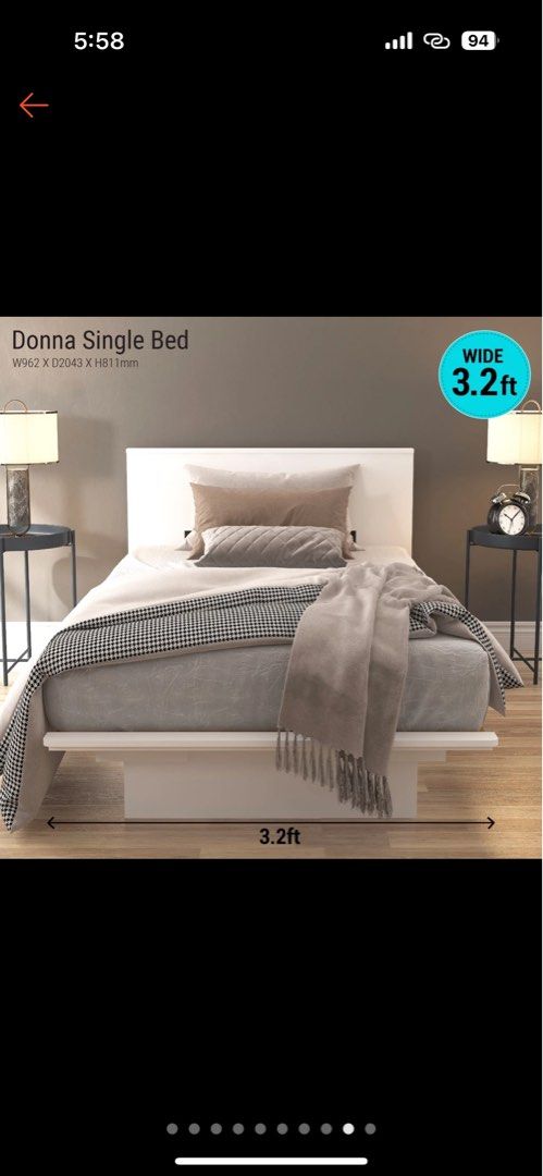 Bedframe (Category: Bed Frames & Mattresses) located in Kuala Lumpur. Submitted by iykaaa98 (Listing ID 1307151767, Image 3). Description: Bed Frame Super Single Only ! RM130.