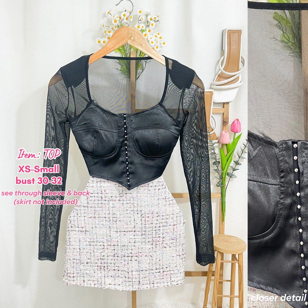 Black Sexy Corset Croptop (Category: Blouses) located in Quezon City. Submitted by blisscorner (Listing ID 1307227269, Image 1). Description: Size and details on pic mop: gcash/maya mod: J&T regular (no cod) or via lalamove/grab FREE SF if you buy 5 or more✨ check my profile for more listing!🫶🏻.