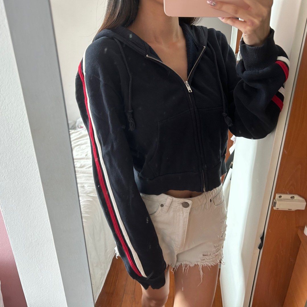 Brandy melville red crystal hoodie new arrivals