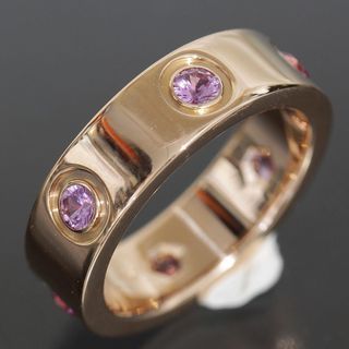 Cartier Love Ring Full Pink Sapphire Ring Size 9.5 K18 PG Box
