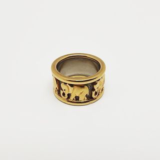 Cartier Pharaon Elephant Ring 18K K18 750 White Gold Yellow Gold Ring Size 52 11