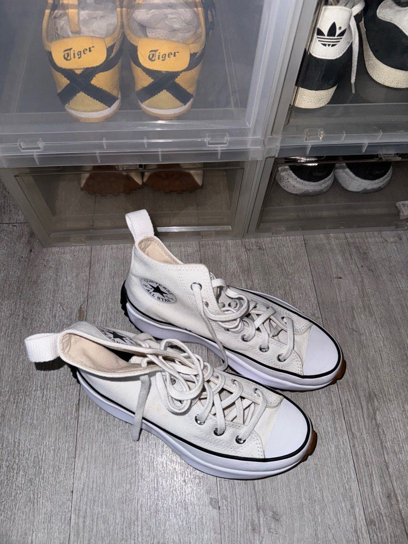 CONVERSE run star hike (W7.5) - authentic (Category: Sneakers) located in Quezon City. Submitted by mtchfrvr (Listing ID 1307167557, Image 2). Description: Only flaws are the slight stains (see pic for reference) caused by storage. - Bought in store (Converse, Shangri-La Plaza) - Used 2 times only - NO BOX since I throw the boxes out and store my shoes inside my shoe box - can send more pics, just dm :) SIZE: Mens 6 | Womens 7.5 | Uk 5.5 | Eur 38