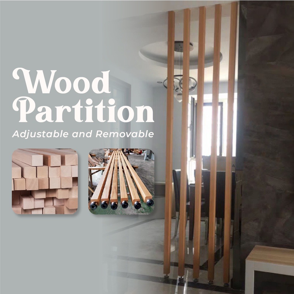 Dekorea Wood Panel Partition Wall Home Decoration Removable and ...