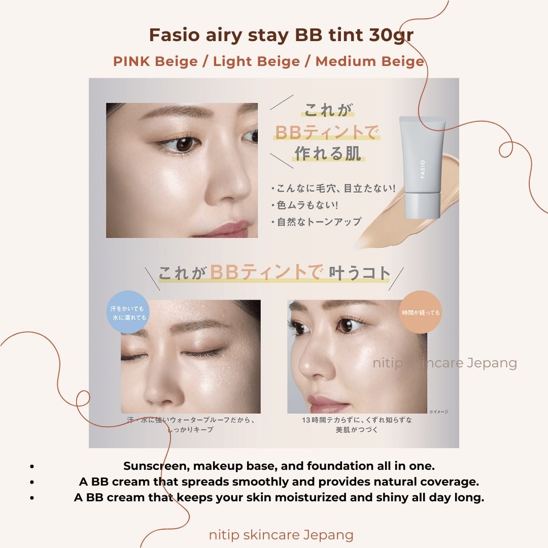 fasio airy stay BB tint original fasio japan 30gr, Kesehatan ...