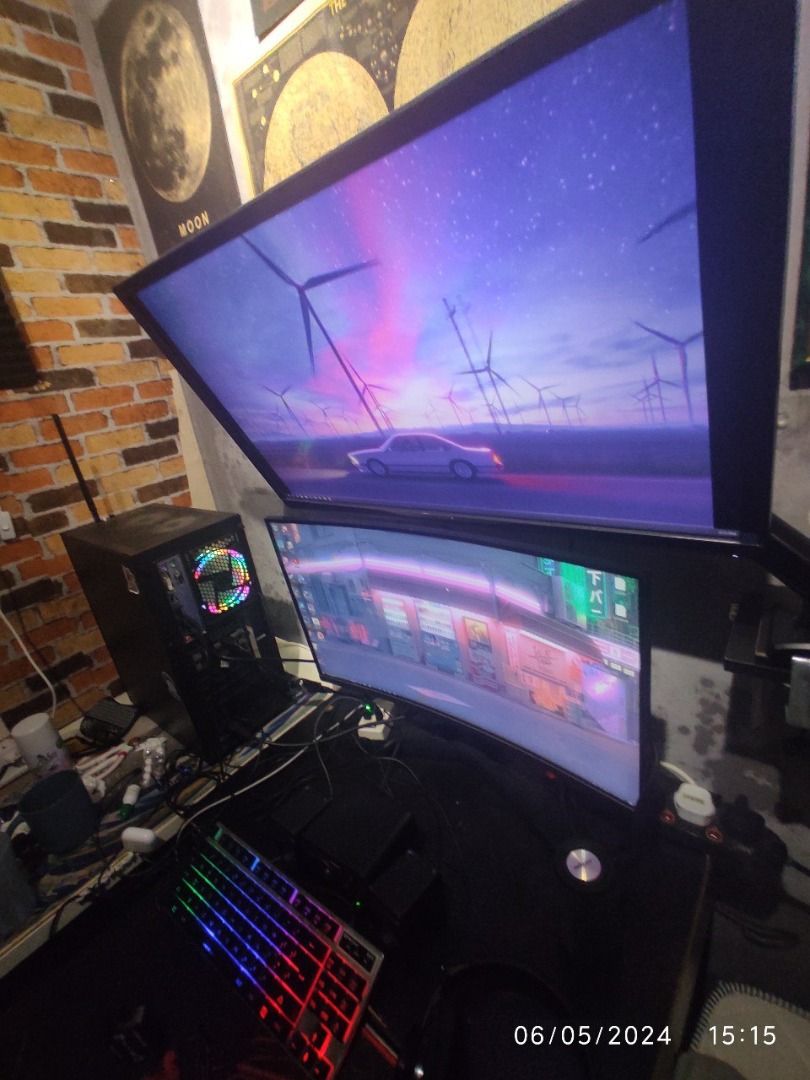 Full Set Dual Monitor PC, Computers & Tech, Desktops on Carousell