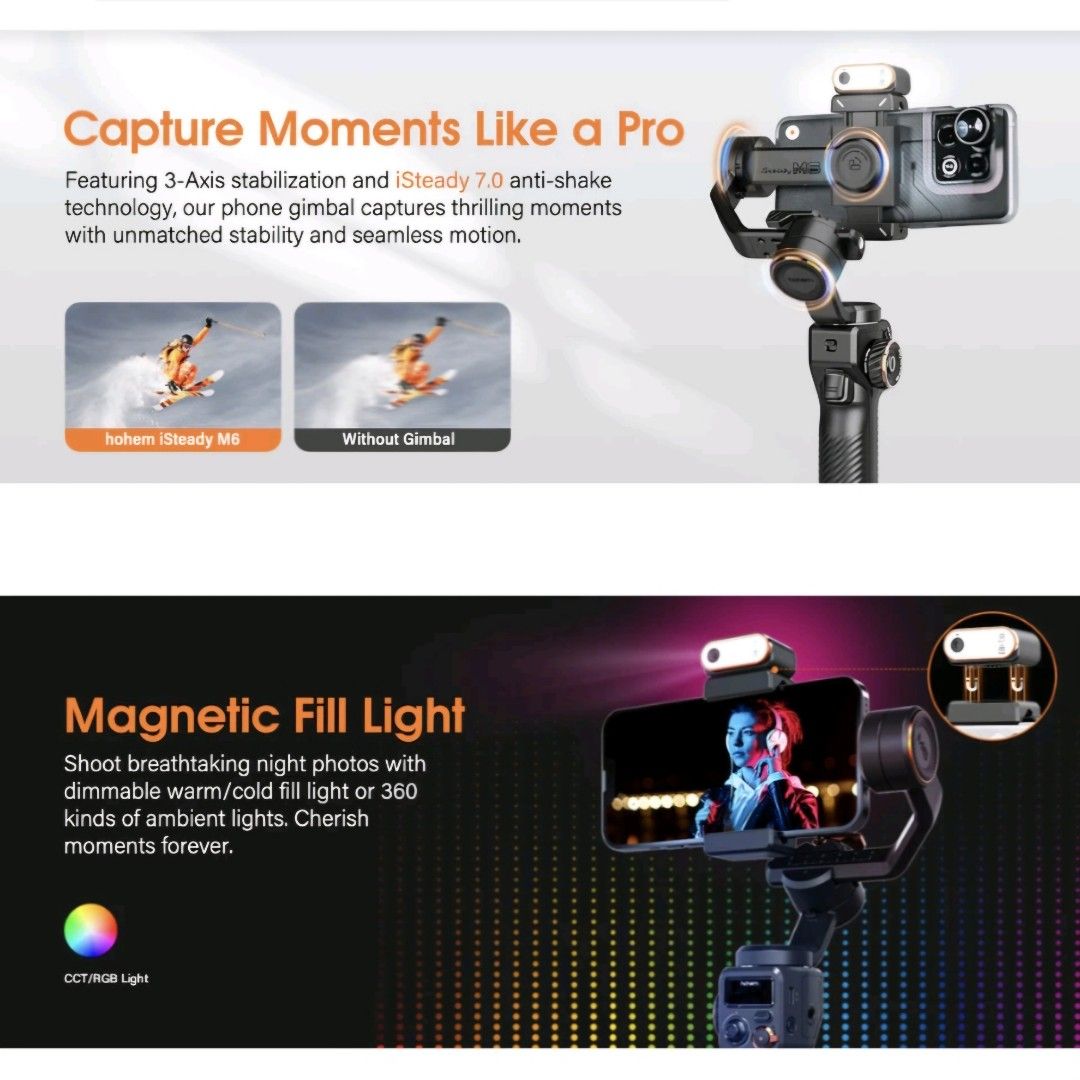 Hohem iSteady M6 Kit 3-Axis Structure Smartphone Gimbal62863063198081111