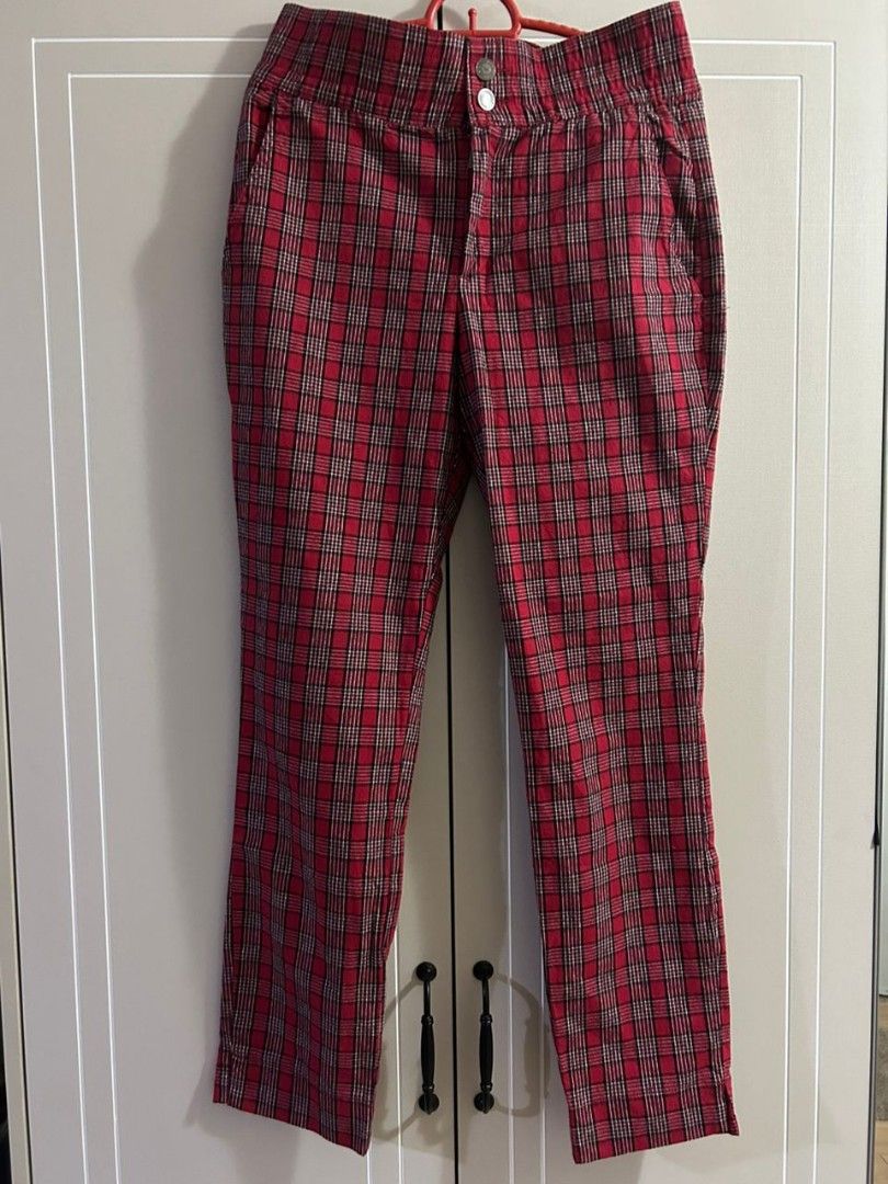 Hollister Red Plaid Pants