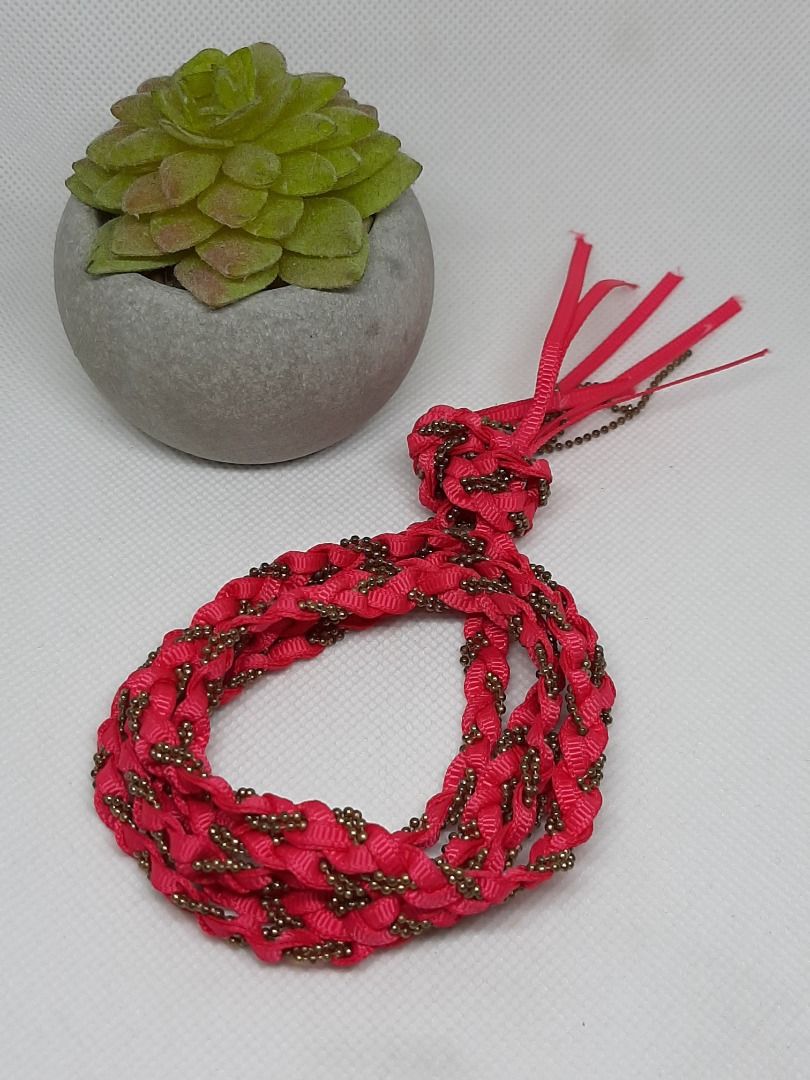 Hot Pink Ribbon Chain Wrap Bracelet (Category: Bracelets) located in Caloocan City. Submitted by beadazzle (Listing ID 1307116894, Image 1). Description: .